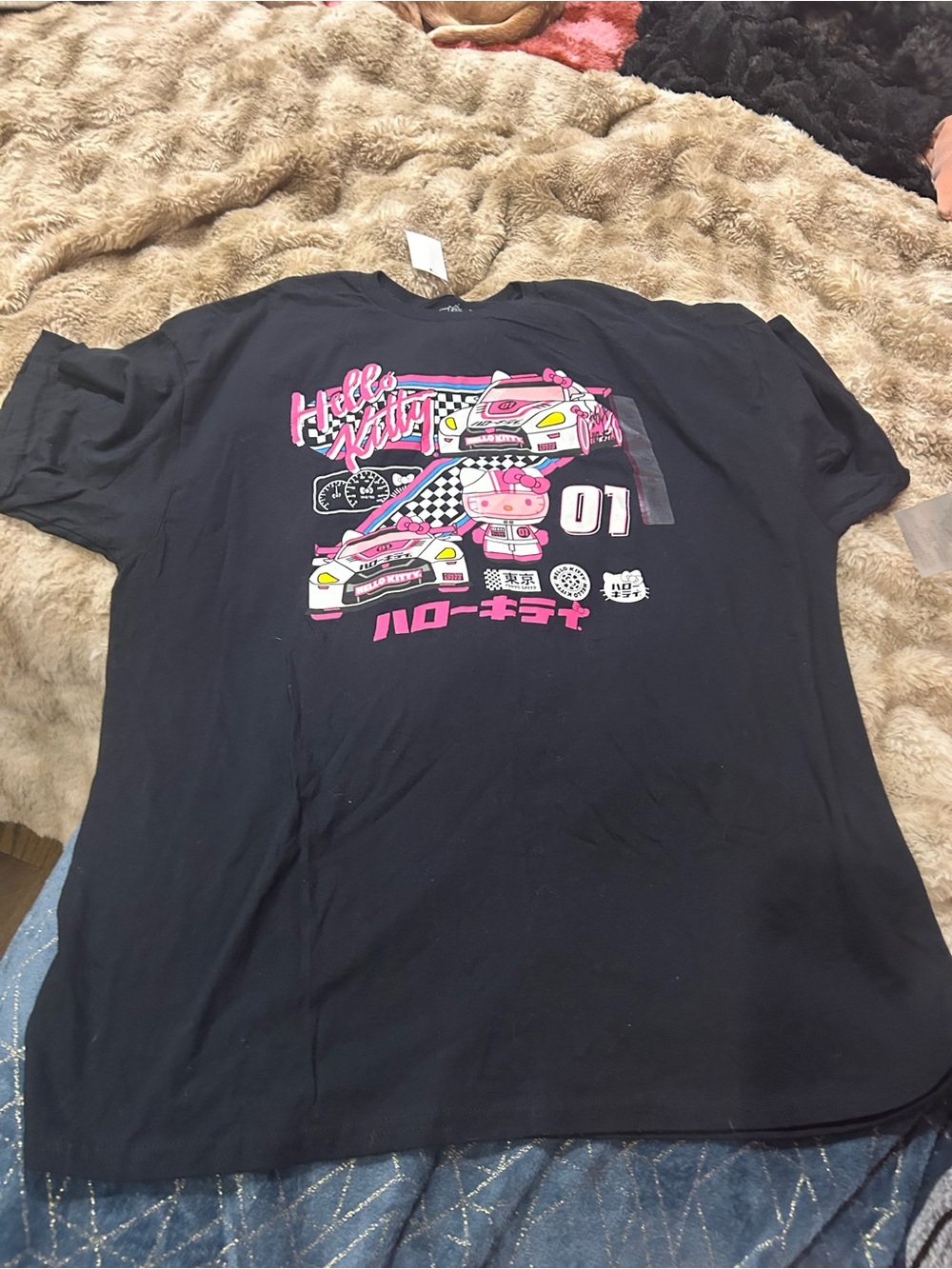 Sanrio pink racing Japanese hello kitty xxl tshirt